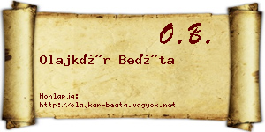 Olajkár Beáta névjegykártya