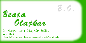 beata olajkar business card
